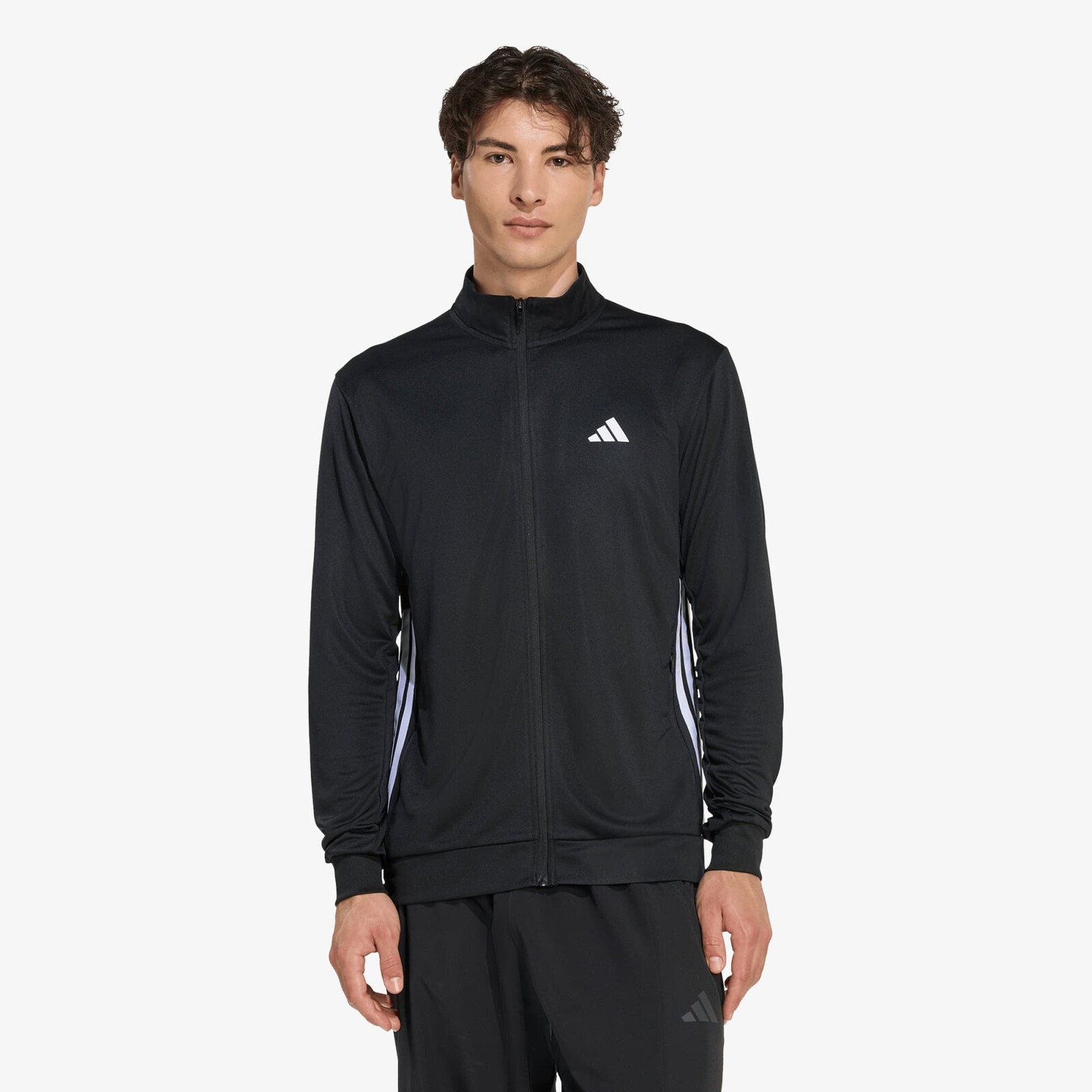 Mikina adidas Workout Essentials All-set 3-stripes Knit Track Top Black/ White S