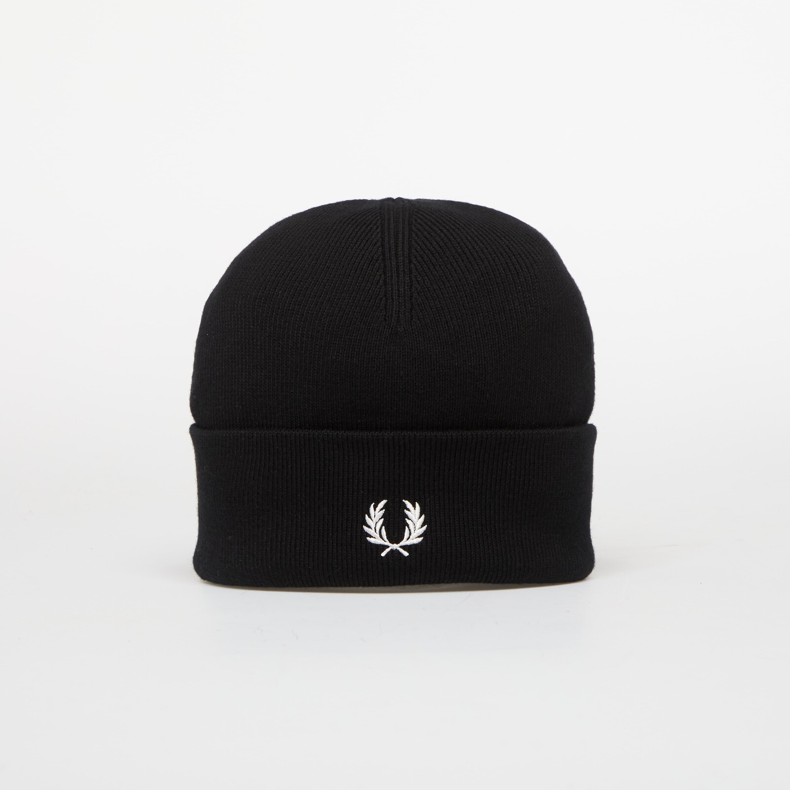 Čiapka FRED PERRY Classic Merino Wool Beanie Black/ Snow White Universal