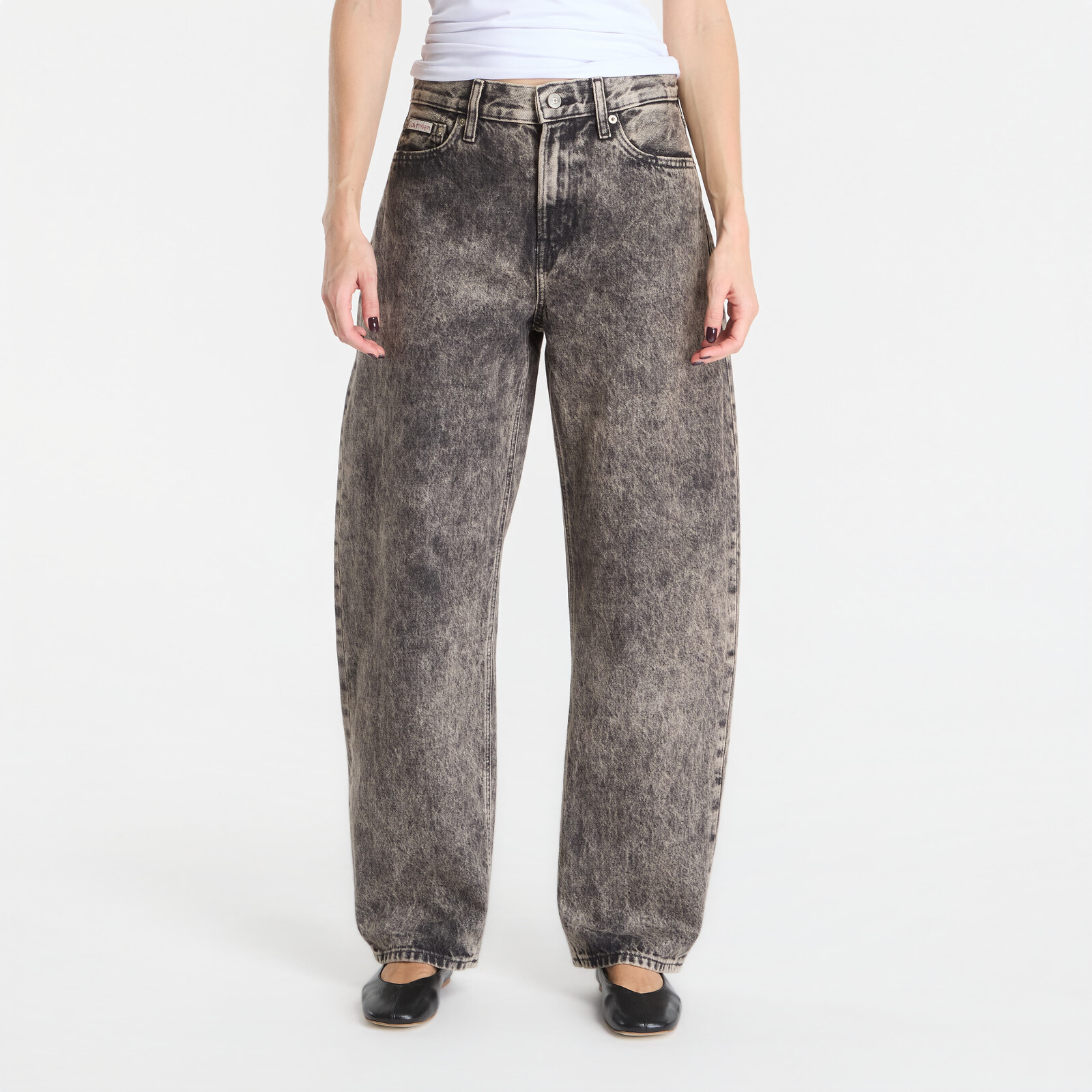 Džínsy Calvin Klein Relaxed Barrel Jean Black Tobacco 28