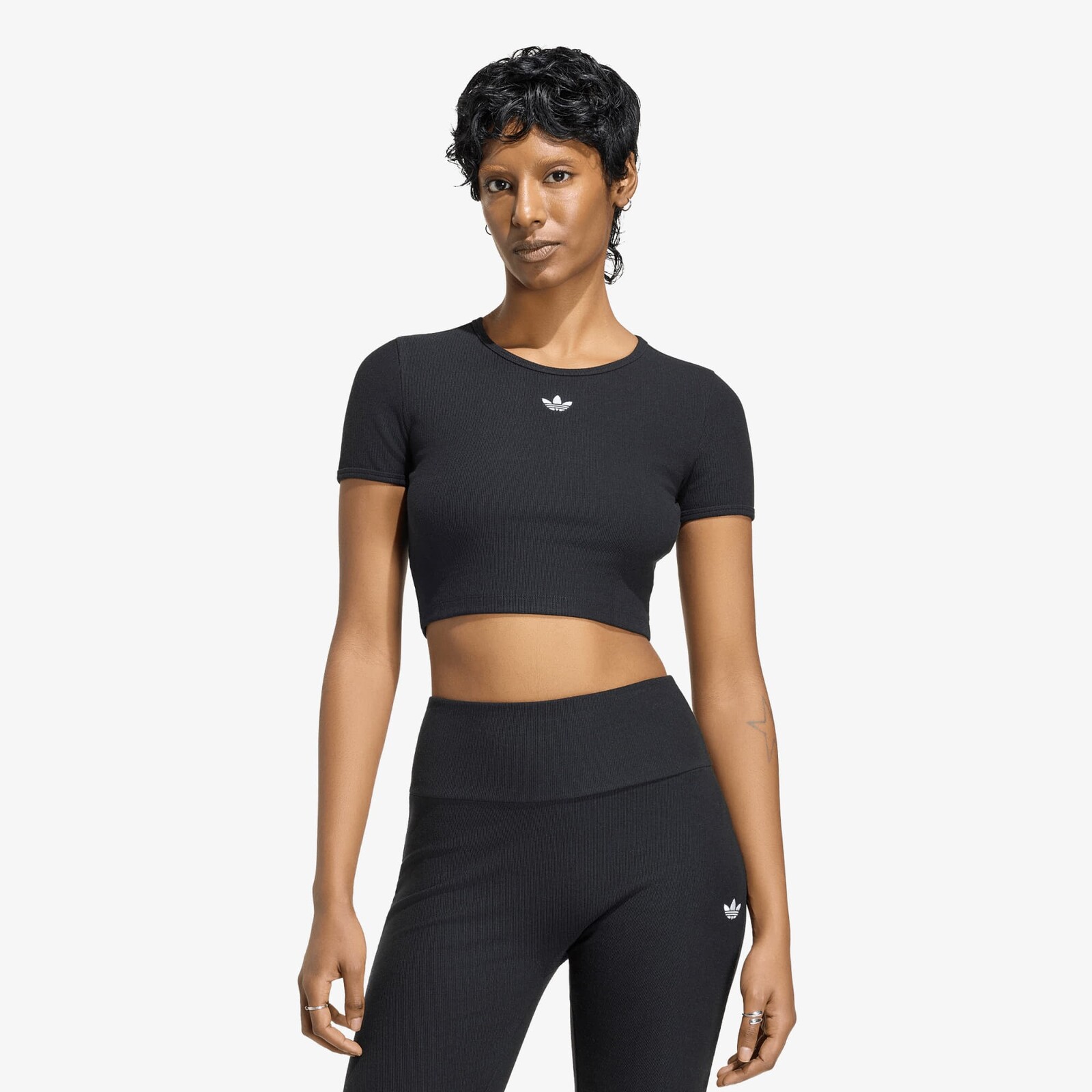 Tričko adidas Essentials Rib T-Shirt Black M