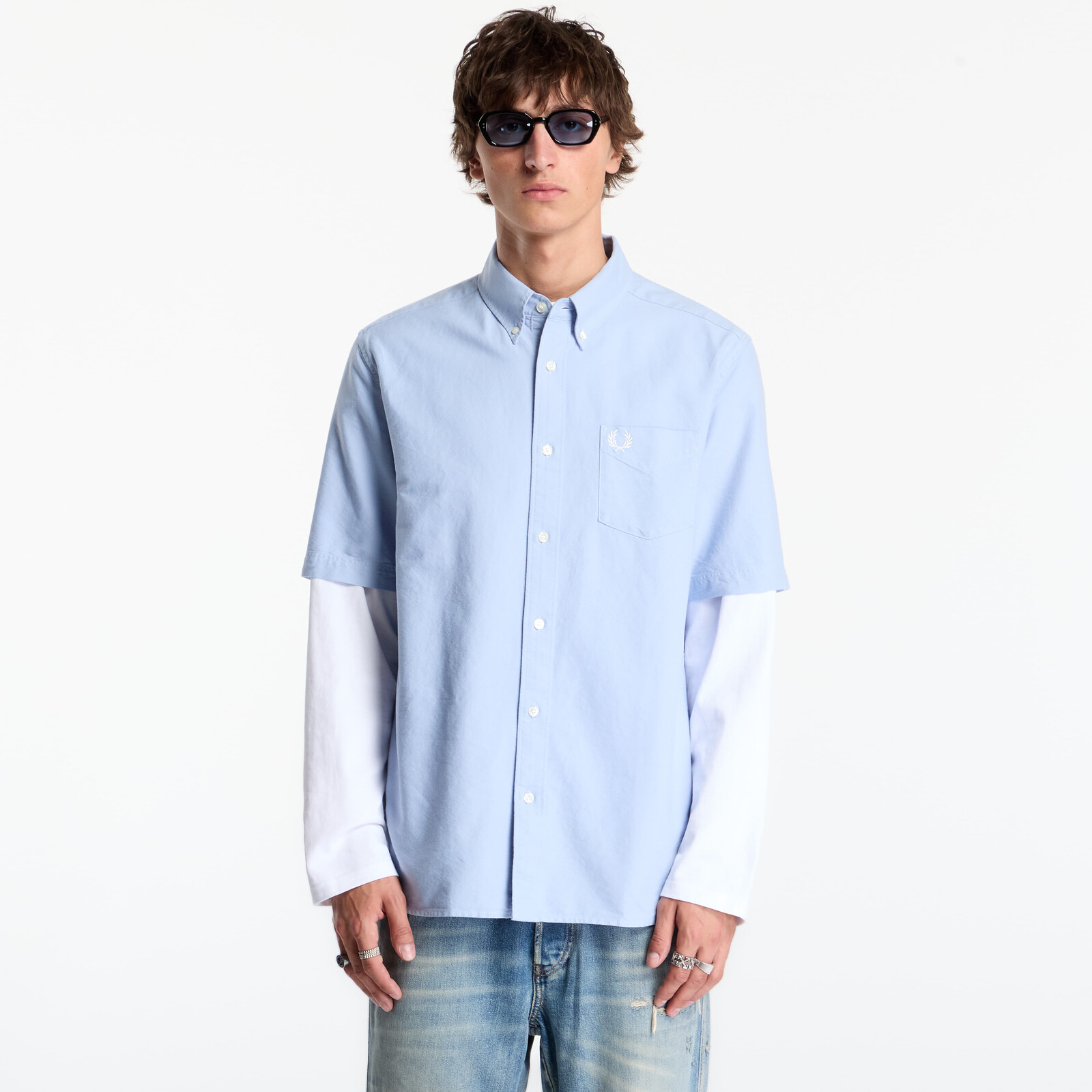 Košeľa FRED PERRY Oxford Shirt Light Smoke M