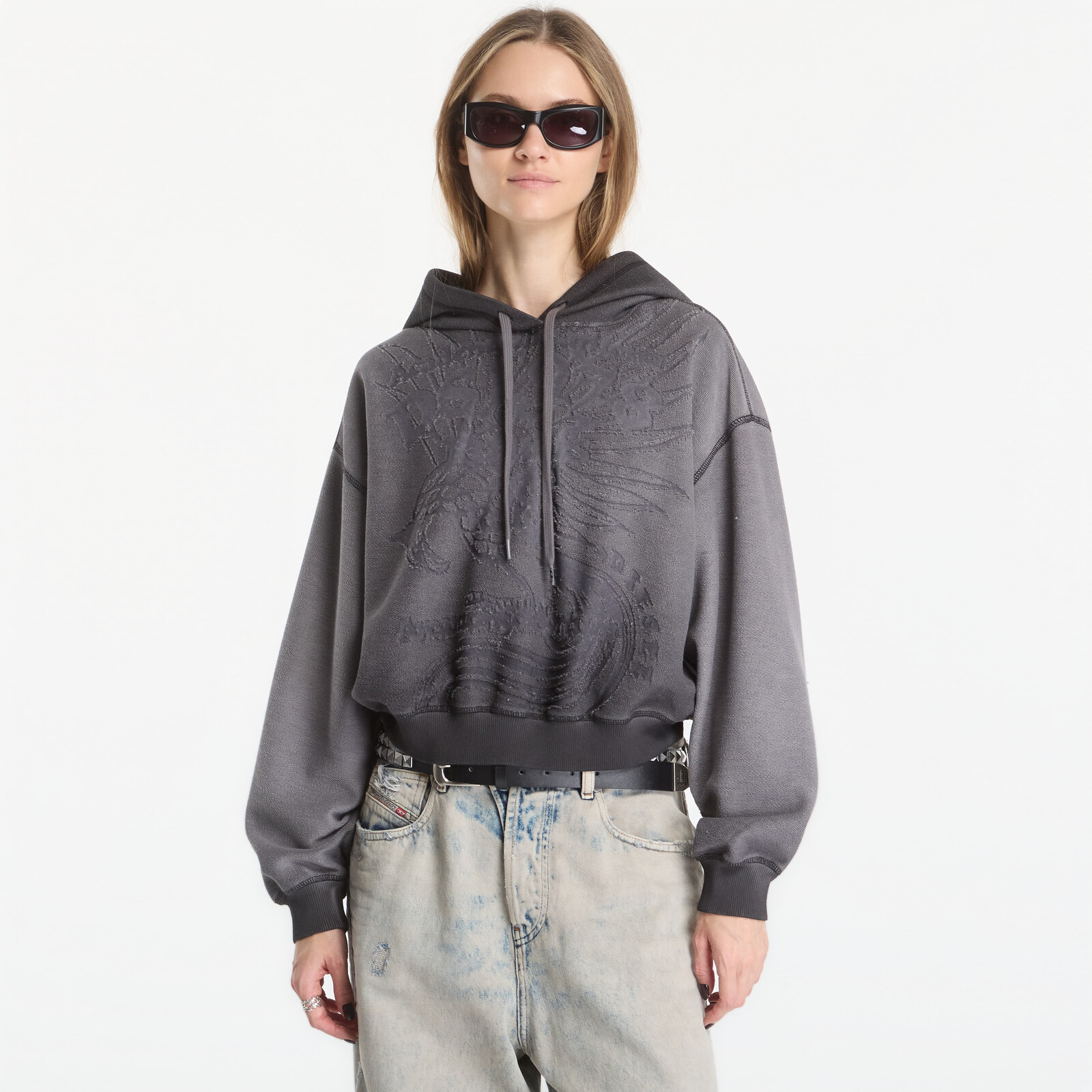 Mikina Diesel F-Sunny-Hood Sweat-Shirt Plum Kitten XS