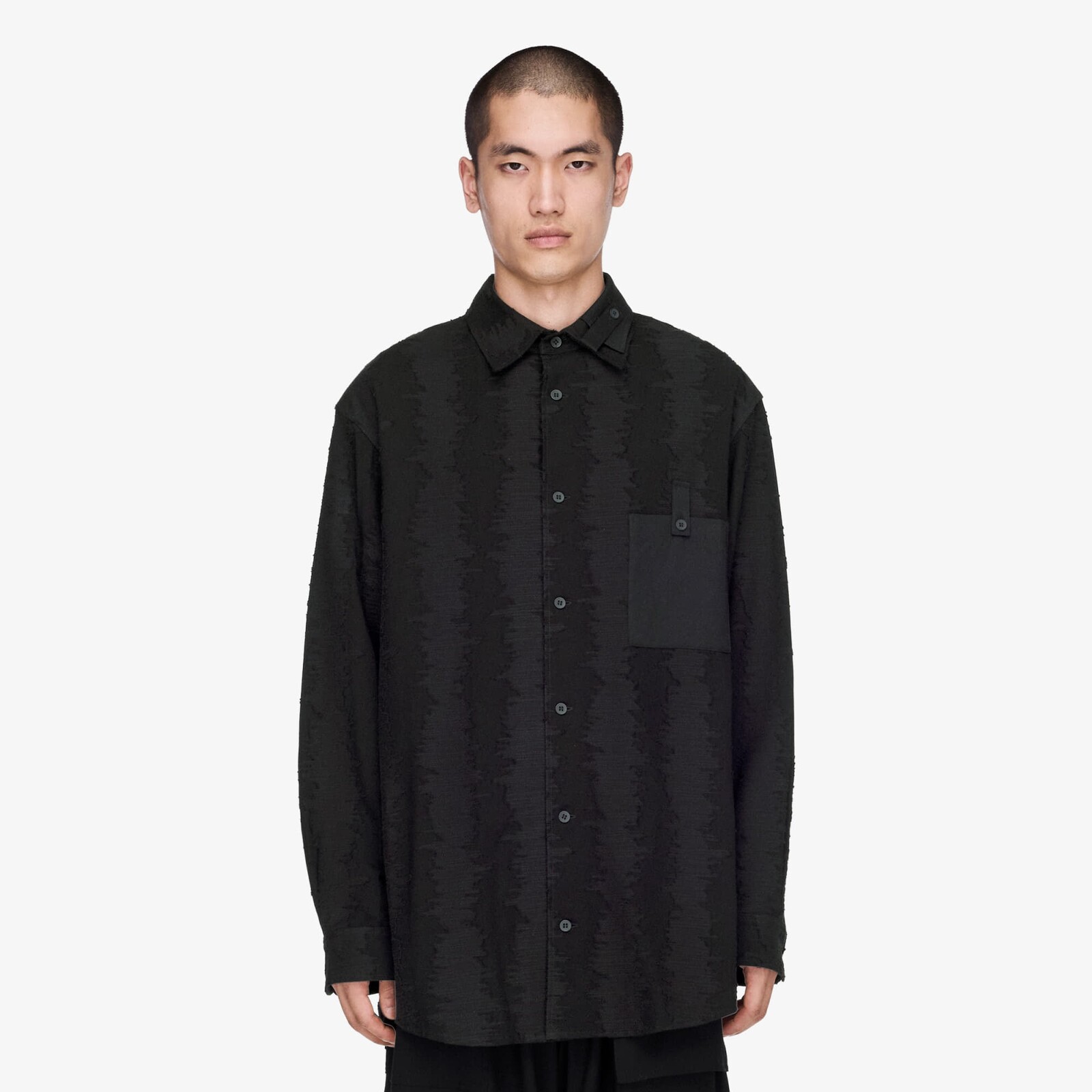 Košeľa Y-3 Deco Stitch Long Sleeve Shirt Black S