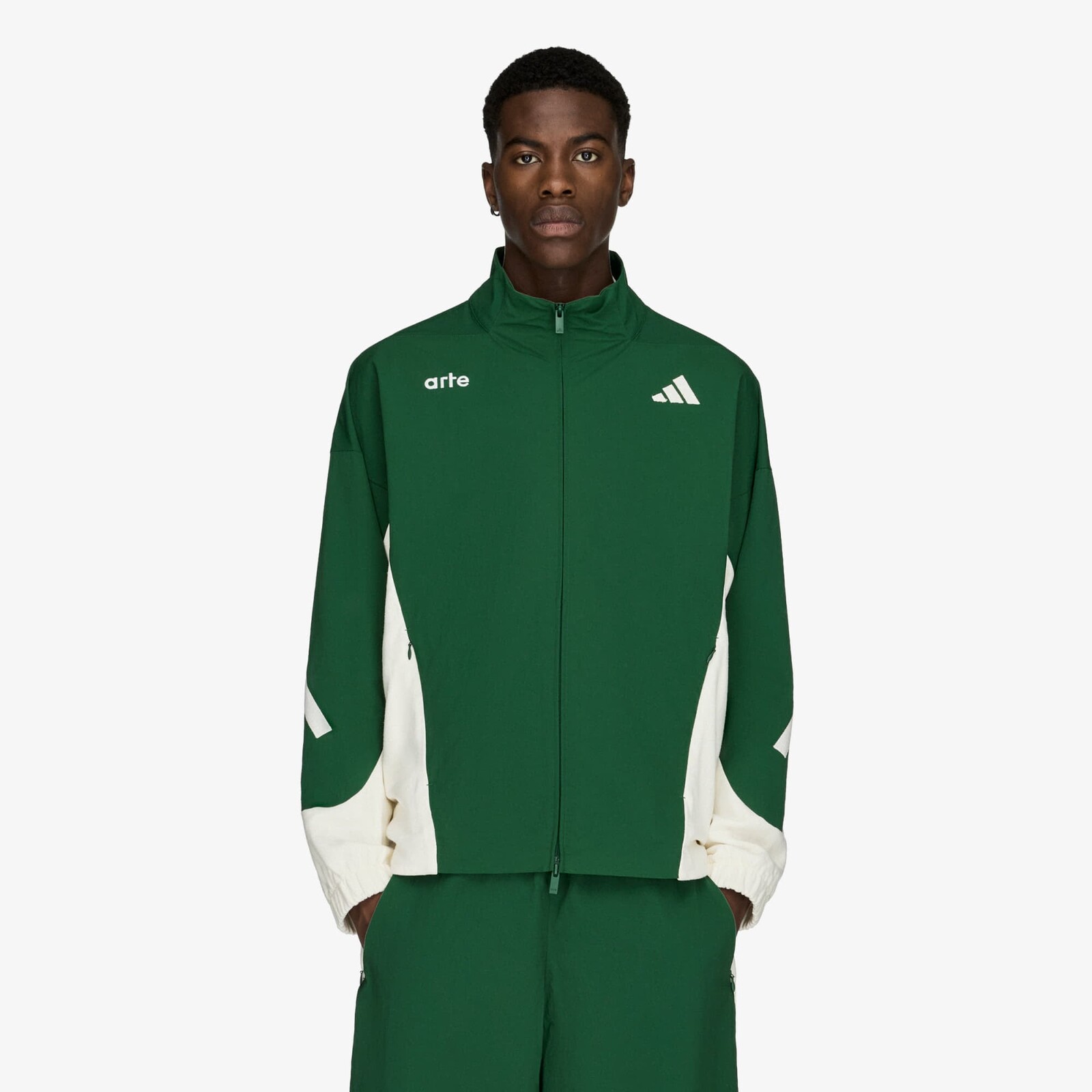 Bunda adidas x Arte Antwerp Z.N.E. Material Mix Full-Zip Tracktop Amazon Green/ Off White L