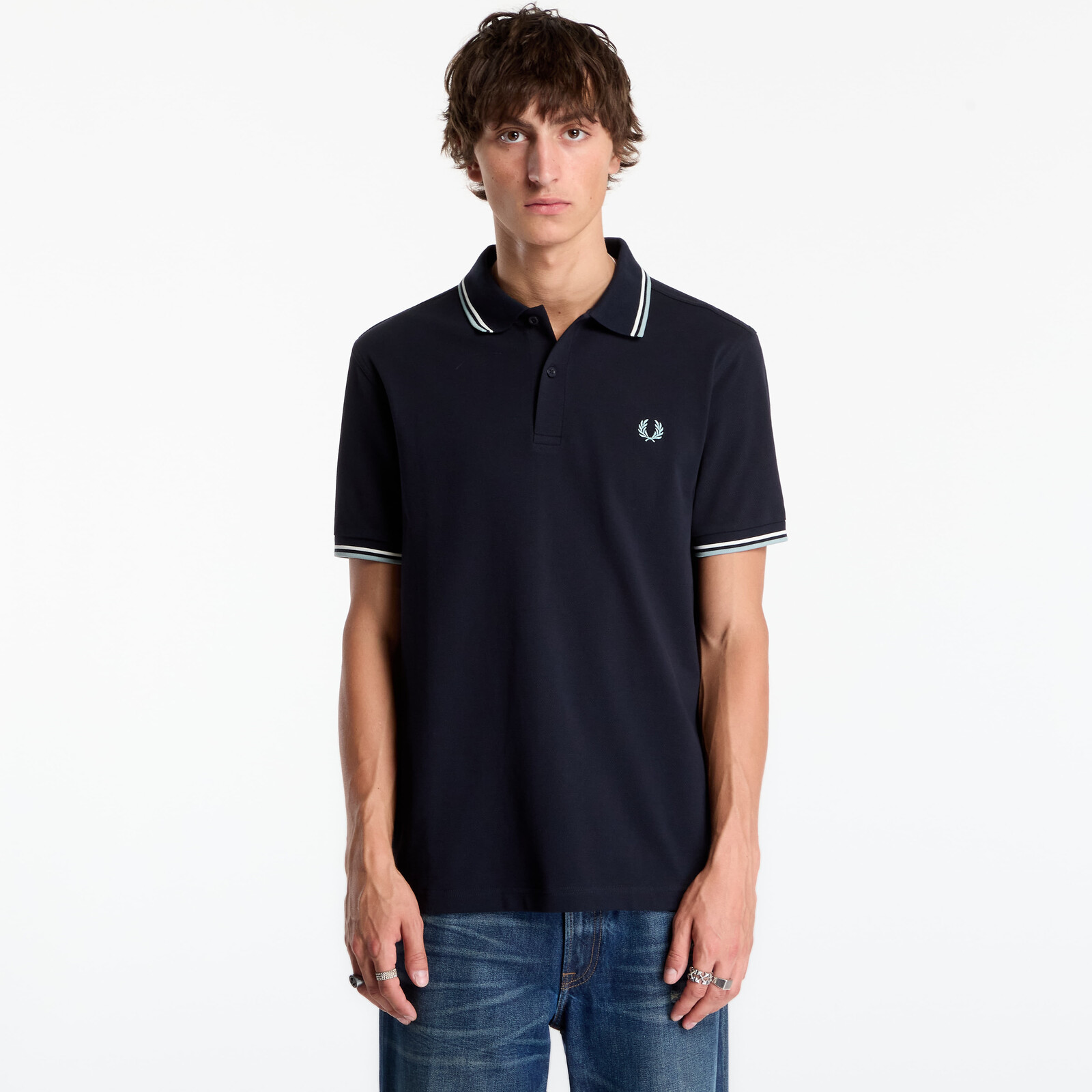 Tričko FRED PERRY Twin Tipped Fred Perry Shirt Navy S
