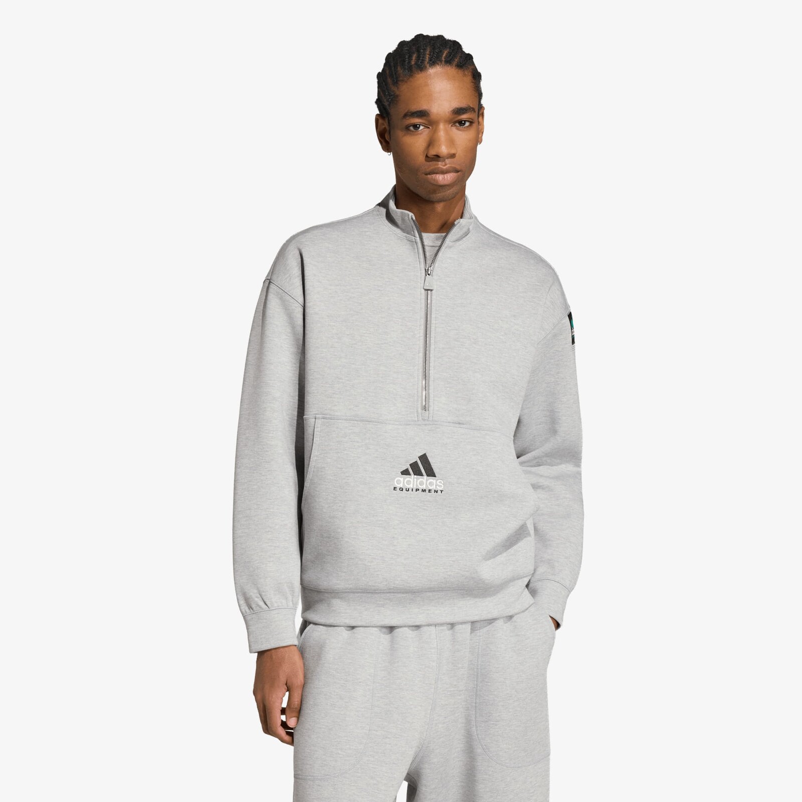 Mikina adidas Equipment Spacer HALF-ZIP Medium Grey Heather S