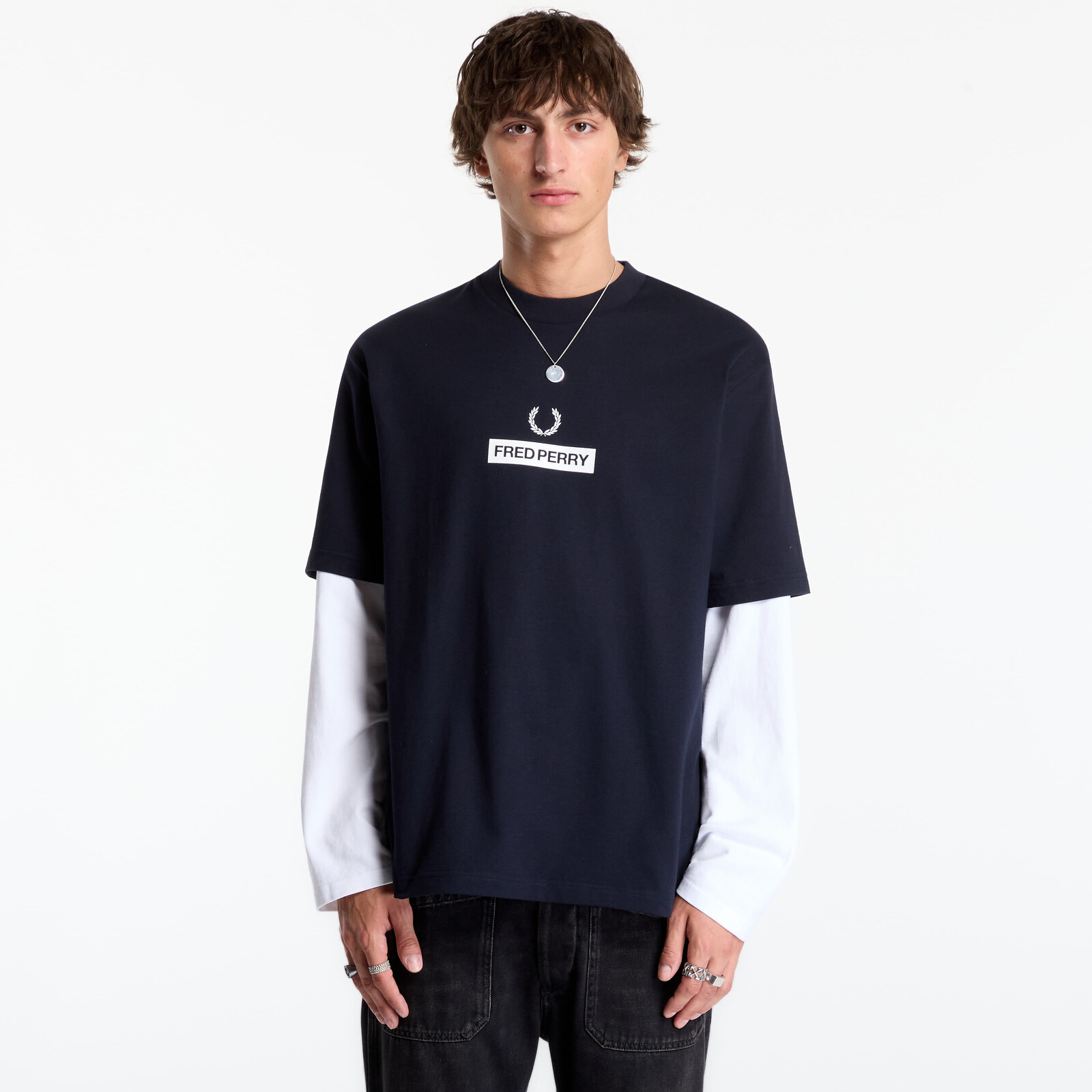 Tričko FRED PERRY Fred Perry Graphic T-shirt Navy XL