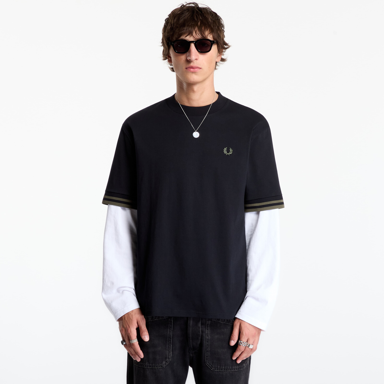 Tričko FRED PERRY Bold Tipped Tshirt Black M