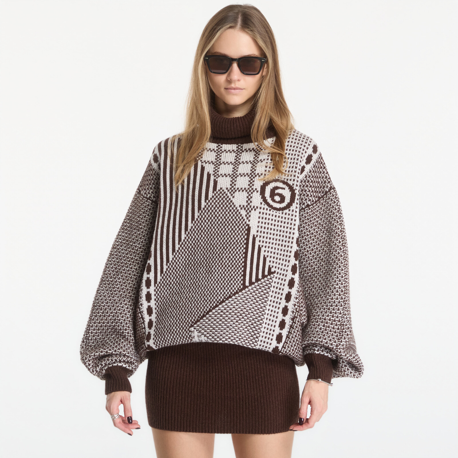 Oblečenie MM6 Mini Dress Brown/ Off White M
