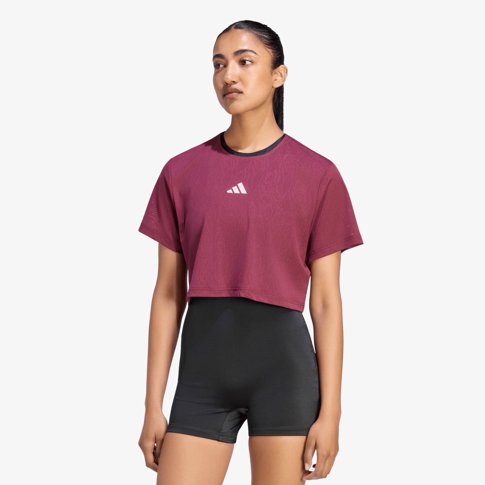 Tričko adidas Tennis Climacool Lace Crop T-Shirt Pro Maroon XS