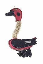 Hračka pes animALL Kachna s provazy kůže, barevná 31cm