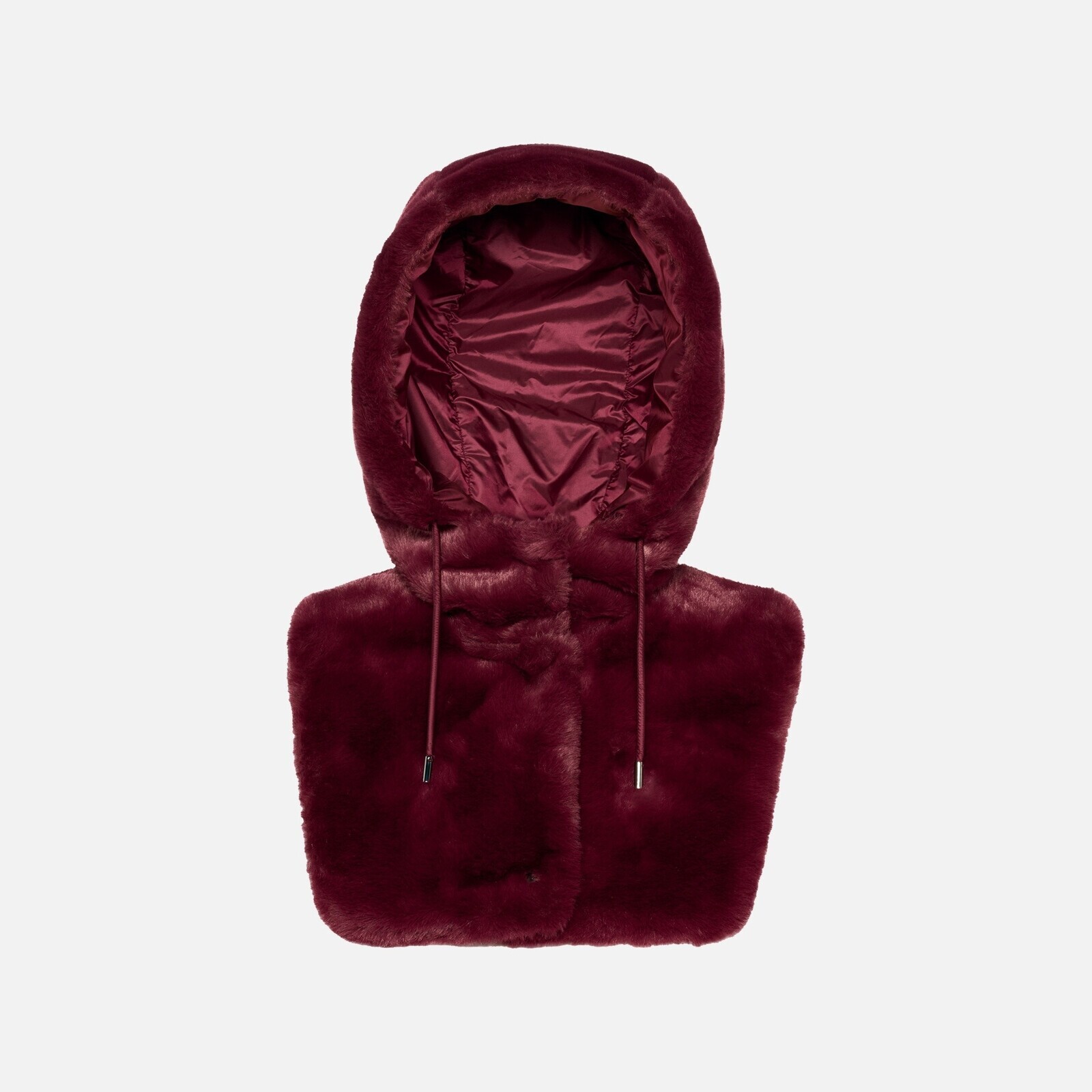 Burgundy Women's Fur Hood with Collar Geox Irenie - Women's