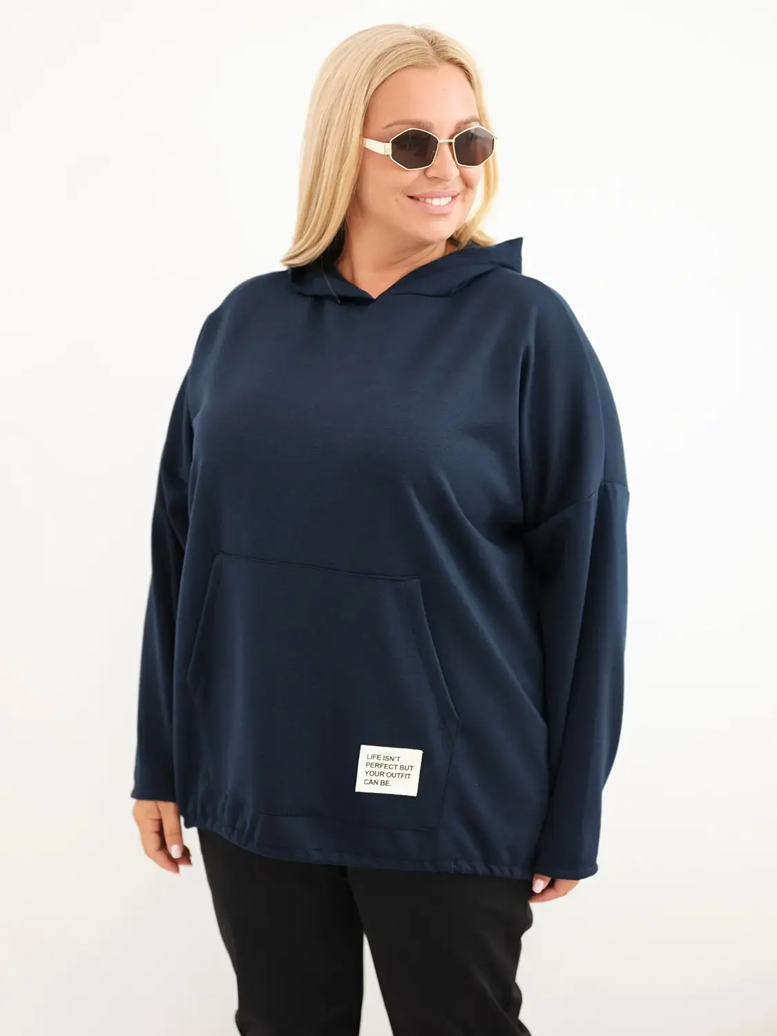 Kesi Plus Size viskózová mikina s klokankovým vreckom