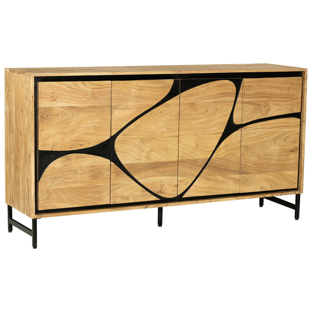 Ambia Home ŠIROKÁ KOMODA, akácia, čierna, farba akácie, 160/85/40 cm