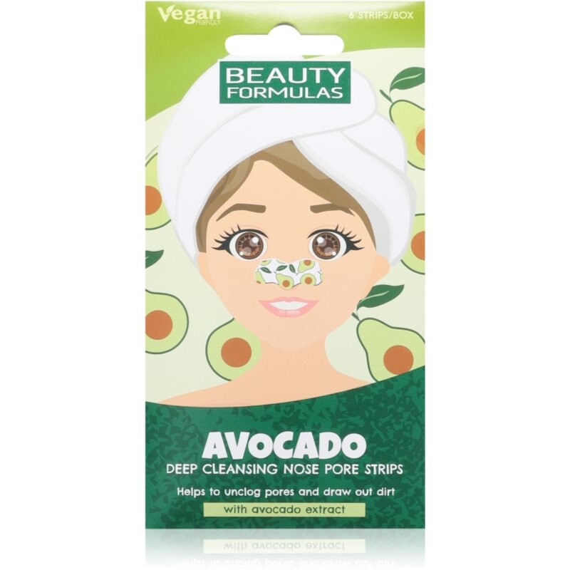 Beauty Formulas Avocado starostlivosť na rozšírené póry a čierne bodky 6 ks