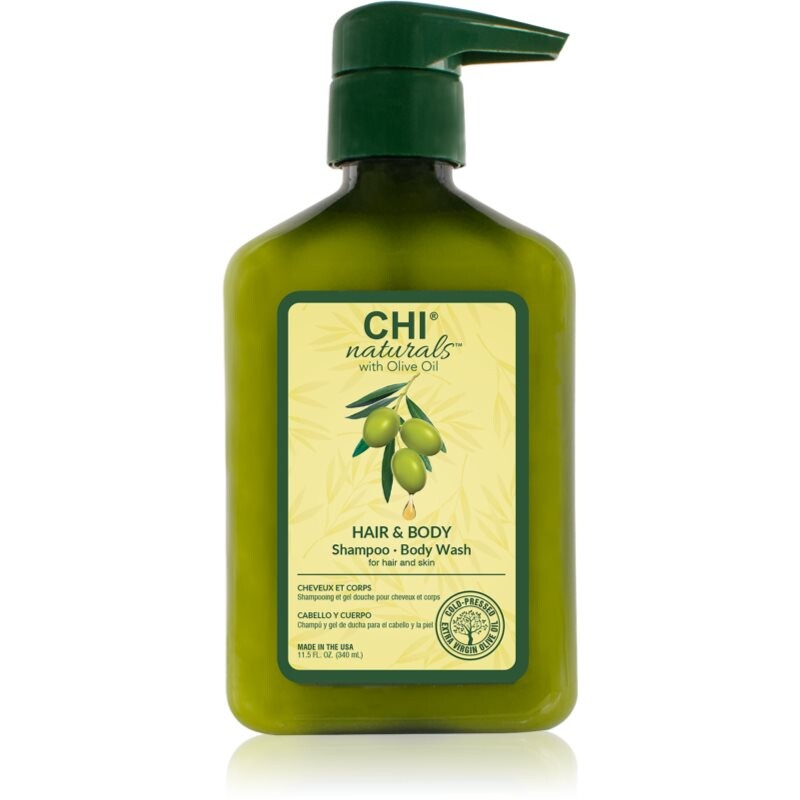 CHI Olive Naturals Hair & Body Shampoo šampón a sprchový gél s olivovým olejom 2v1 340 ml