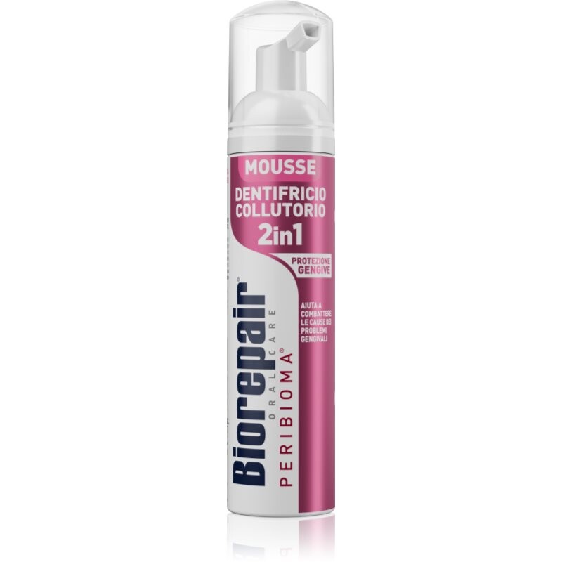 Biorepair Peribioma Gum Protection 2v1 ústna pena 2v1 na čistenie zubov a ďasien bez kefky a vody na zuby 75 ml
