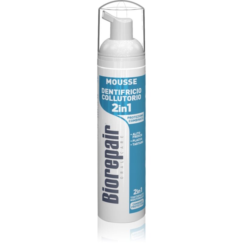 Biorepair Combined Protection 2v1 ústna pena 2v1 na čistenie zubov a ďasien bez kefky a vody na zuby 75 ml