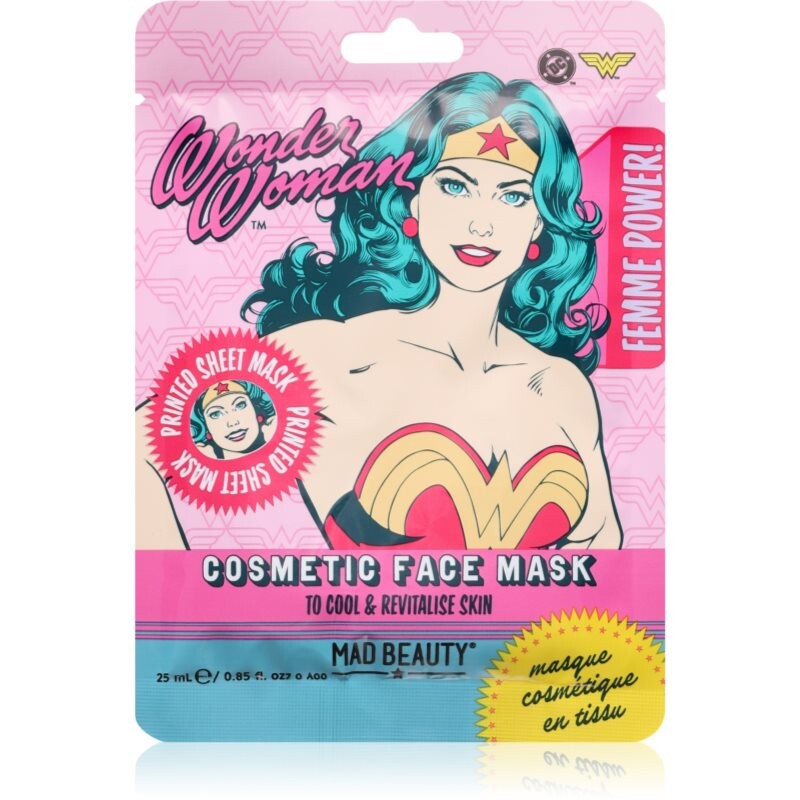 Mad Beauty DC Femme Power Wonder Woman hydratačná plátienková maska 25 ml