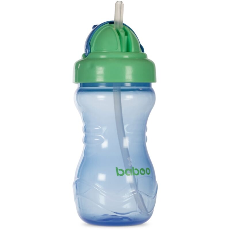 Baboo Cup with Silicone Straw fľaša s rúrkou Blue, 9m+ 360 ml