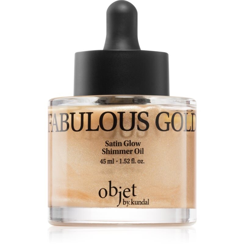 KUNDAL Objet Satin Glow Shimmer Oil trblietavý olej s hydratačným účinkom odtieň Fabulous Gold 45 ml