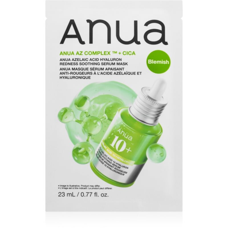 Anua Azelaic Acid Redness Soothing Serum Mask upokojujúca plátienková maska proti začervenaniu pleti 23 ml