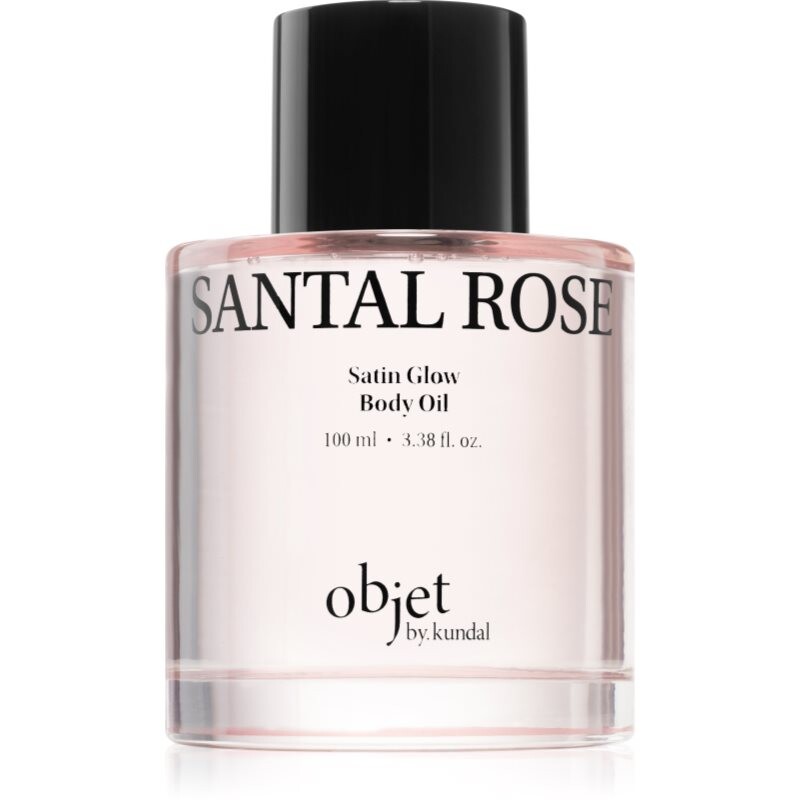 KUNDAL Objet Satin Glow Body Oil ošetrujúci telový olej pre intenzívnu hydratáciu s vôňou Santal Rose 100 ml