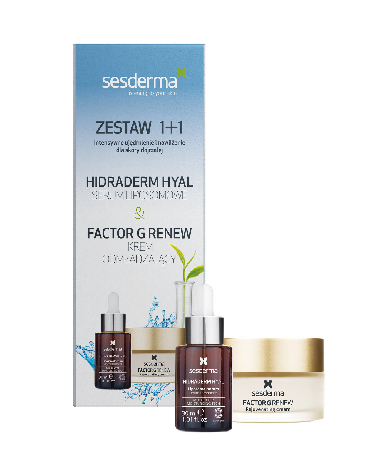 SESDERMA darčeková sada Hidraderm Hyal sérum + Factor G Renew krém