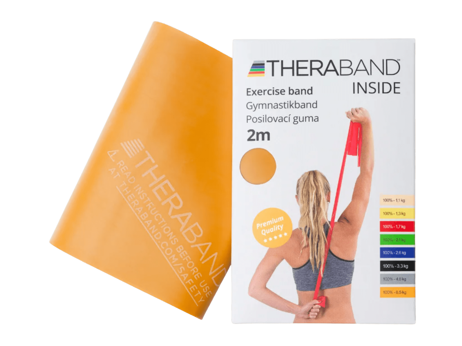 THERABAND Inside posilňovacia guma, zlatá, maximum silná 2 m