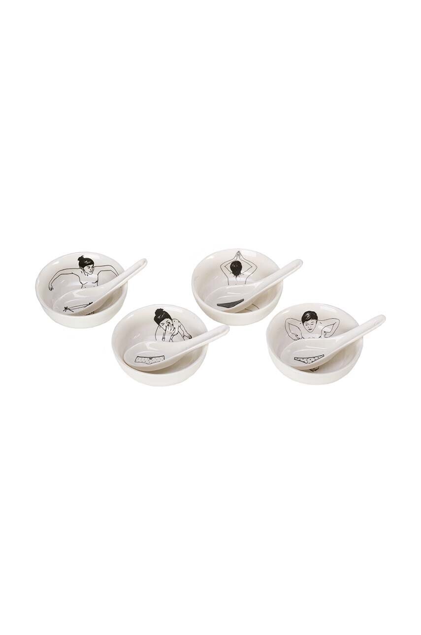 POLSPOTTEN Sada misiek s lyžicami POLSPOTTEN Undressed Bowls 200 ml 4-pak