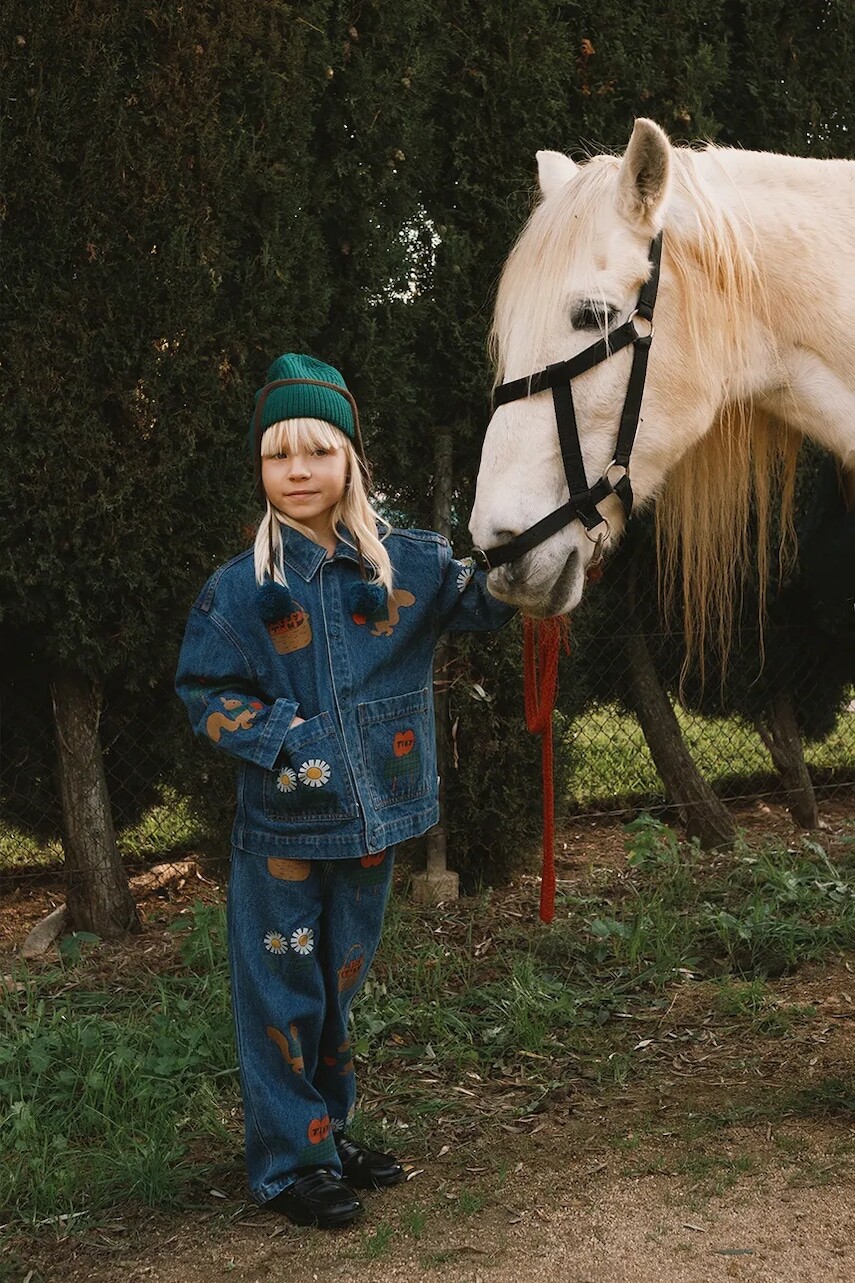 Tinycottons džínsová bunda detská bavlnená TINY APPLES JACKET