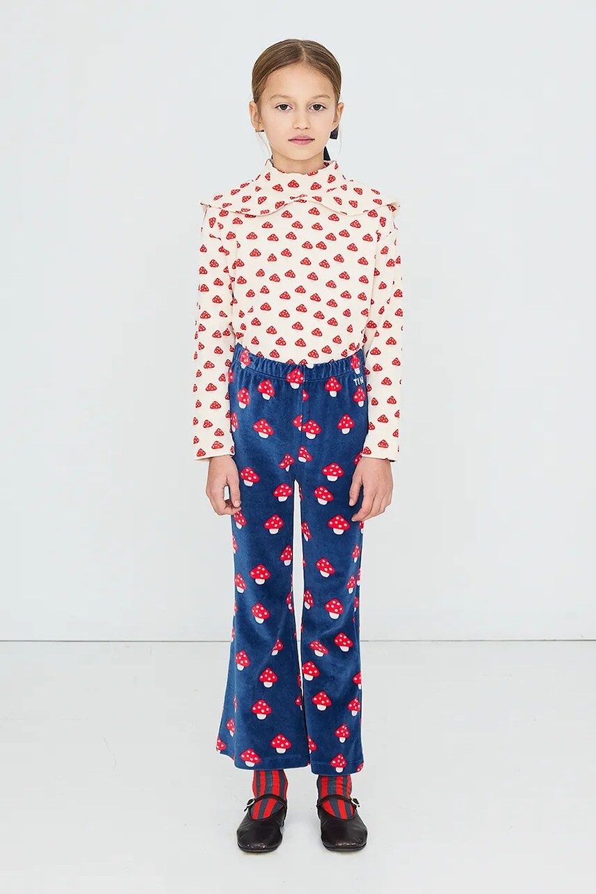 Tinycottons tričko s dlhým rukávom detské bavlnené s elastanom MINI MUSHROOMS MOCKNECK