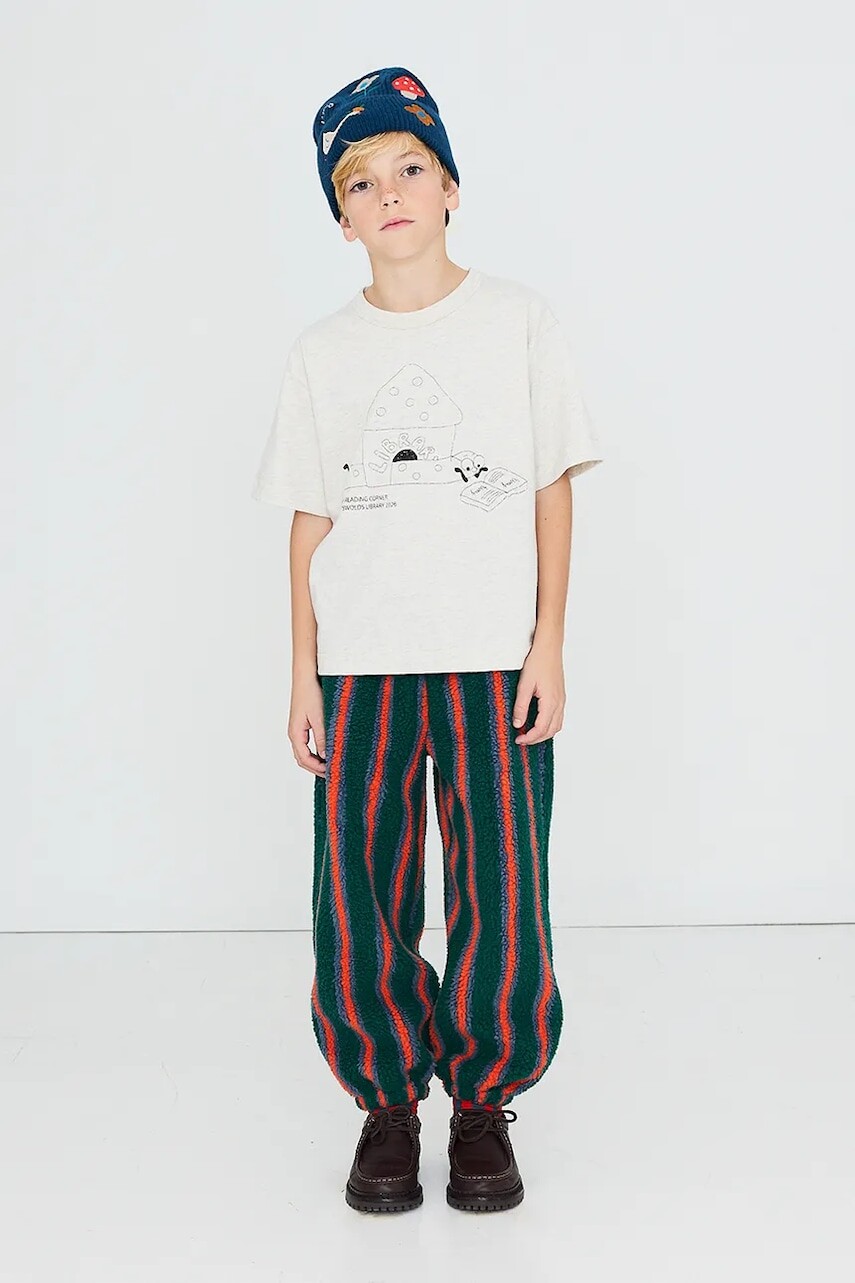 Tinycottons teplákové nohavice detské flísové MULTICOLOR STRIPES SHERPA SWEATPANT