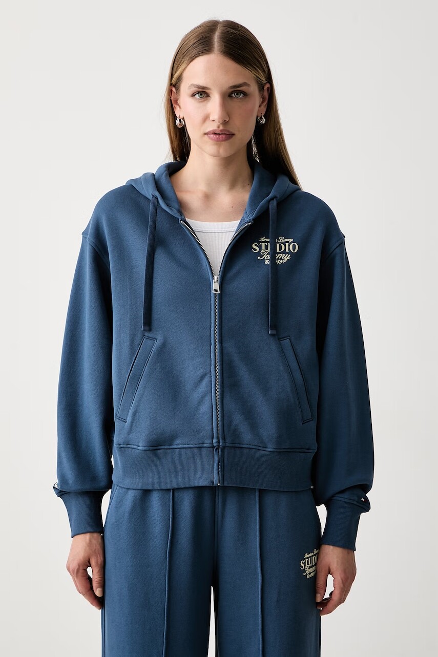 Tommy Hilfiger mikina s kapucňou dámska s bavlnou