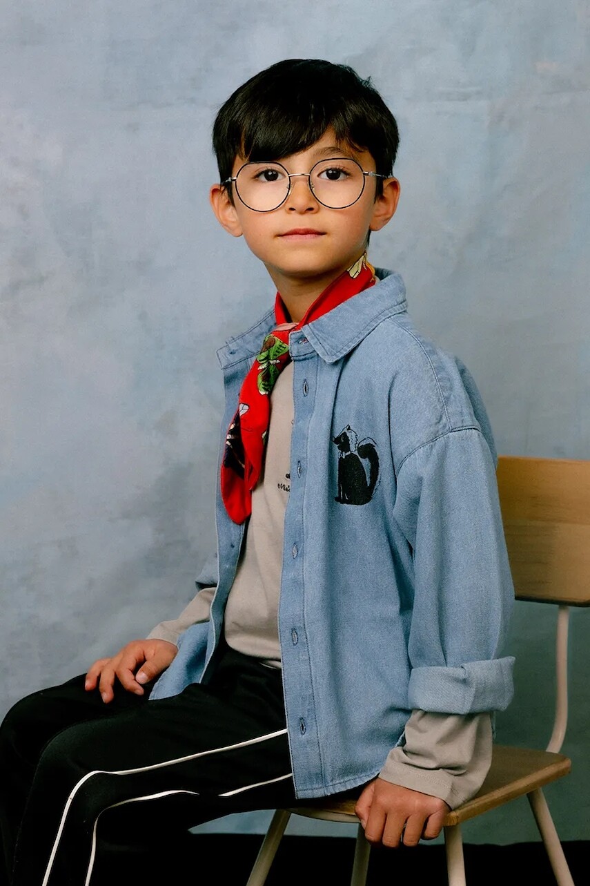 Mini Rodini košeľa detská rifľová Skunk