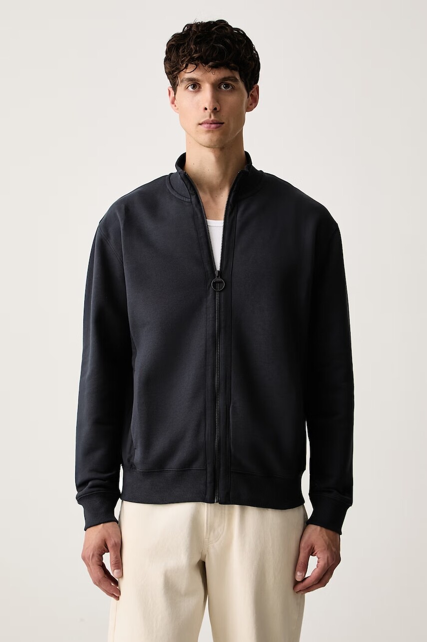 Barbour mikina na zips pánska bavlnená Caldbeck