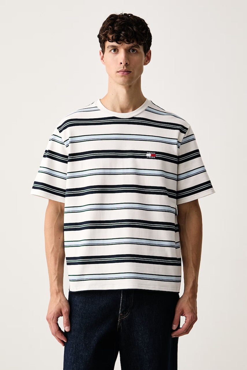Tommy Jeans tričko pánske bavlnené s elastanom