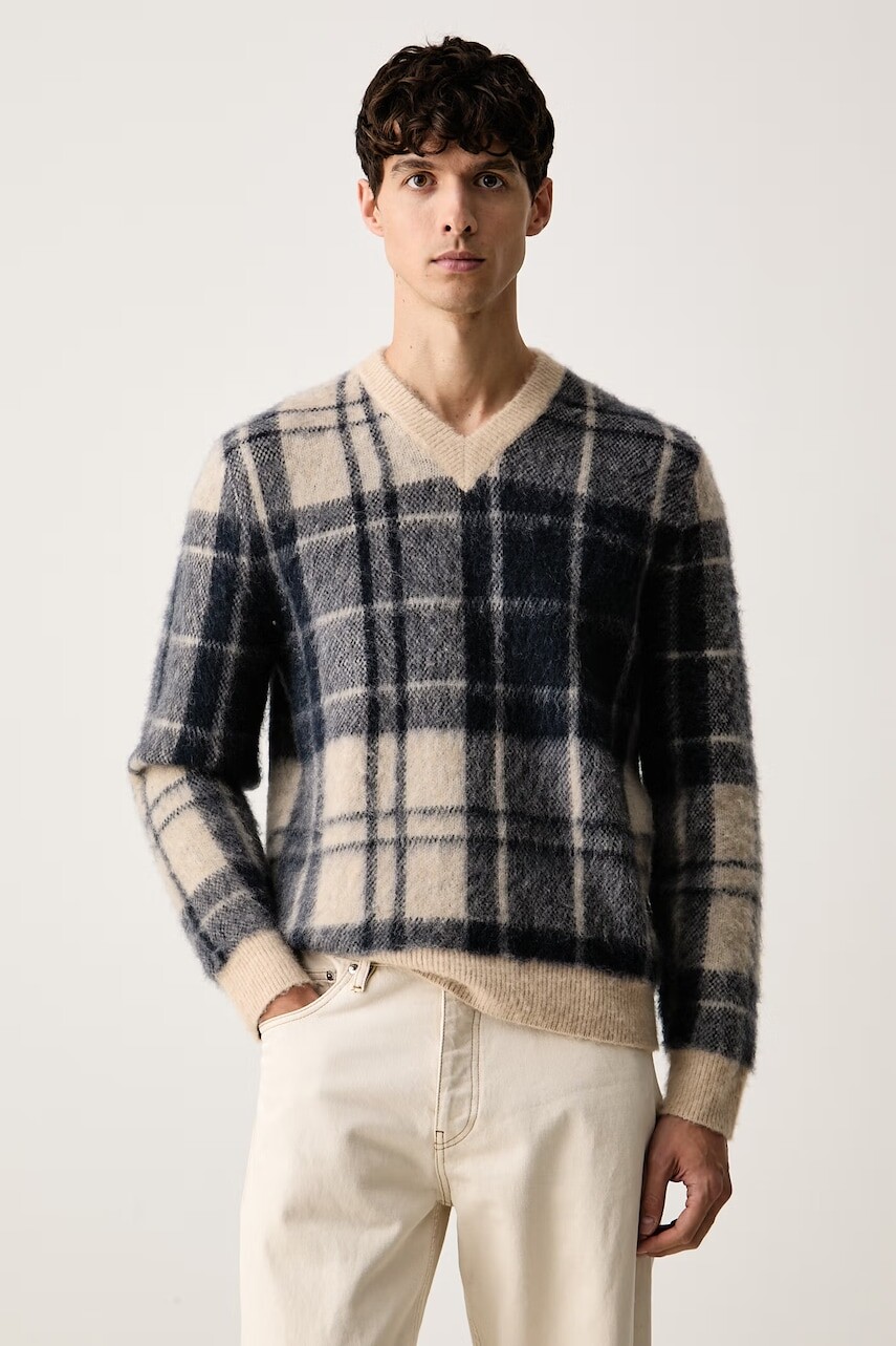 Barbour sveter pánsky s vlnou Hunham