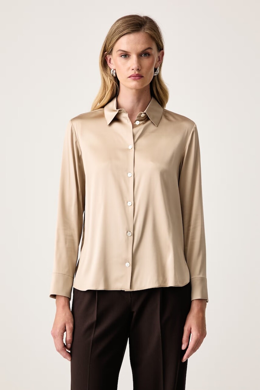 MM by Max Mara košeľa dámska s hodvábom MMLNAVETTA