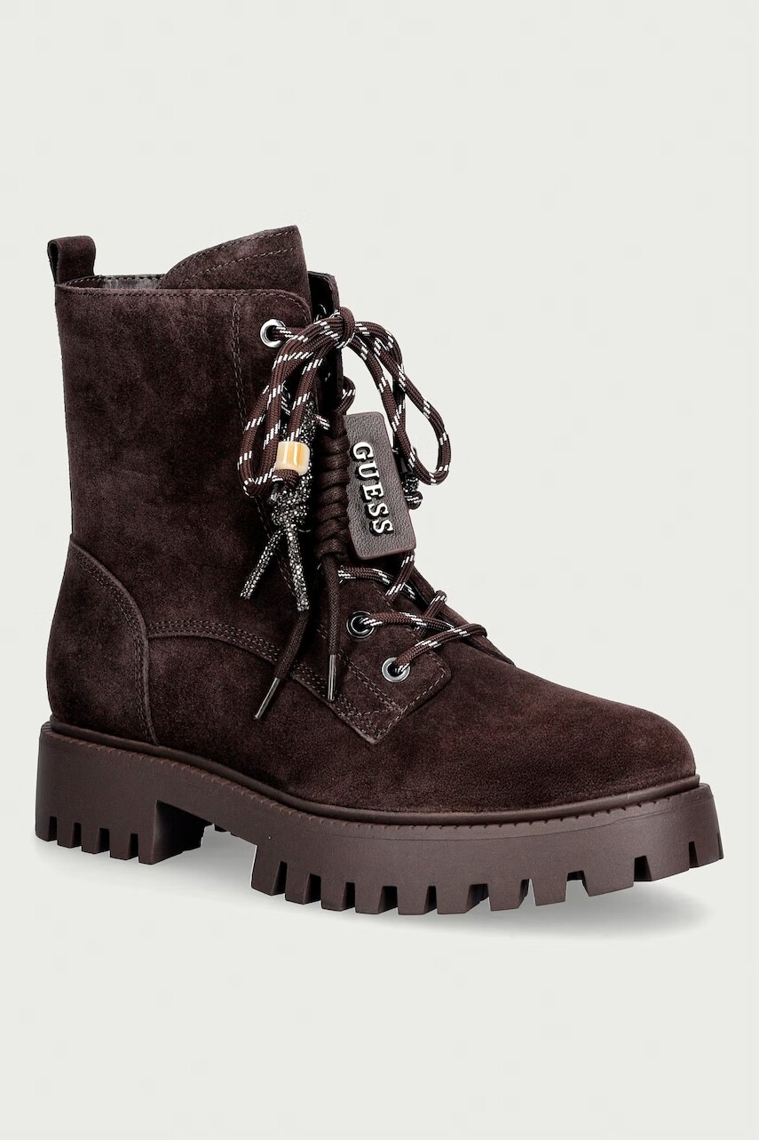 Guess workery na platforme dámske semišové FIZZLE