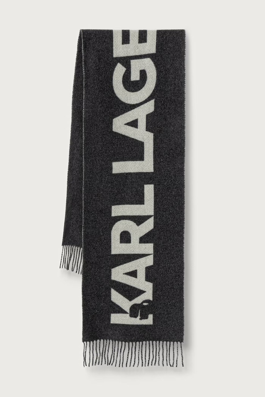 Karl Lagerfeld šálik dámsky s vlnou K/ESSENTIAL