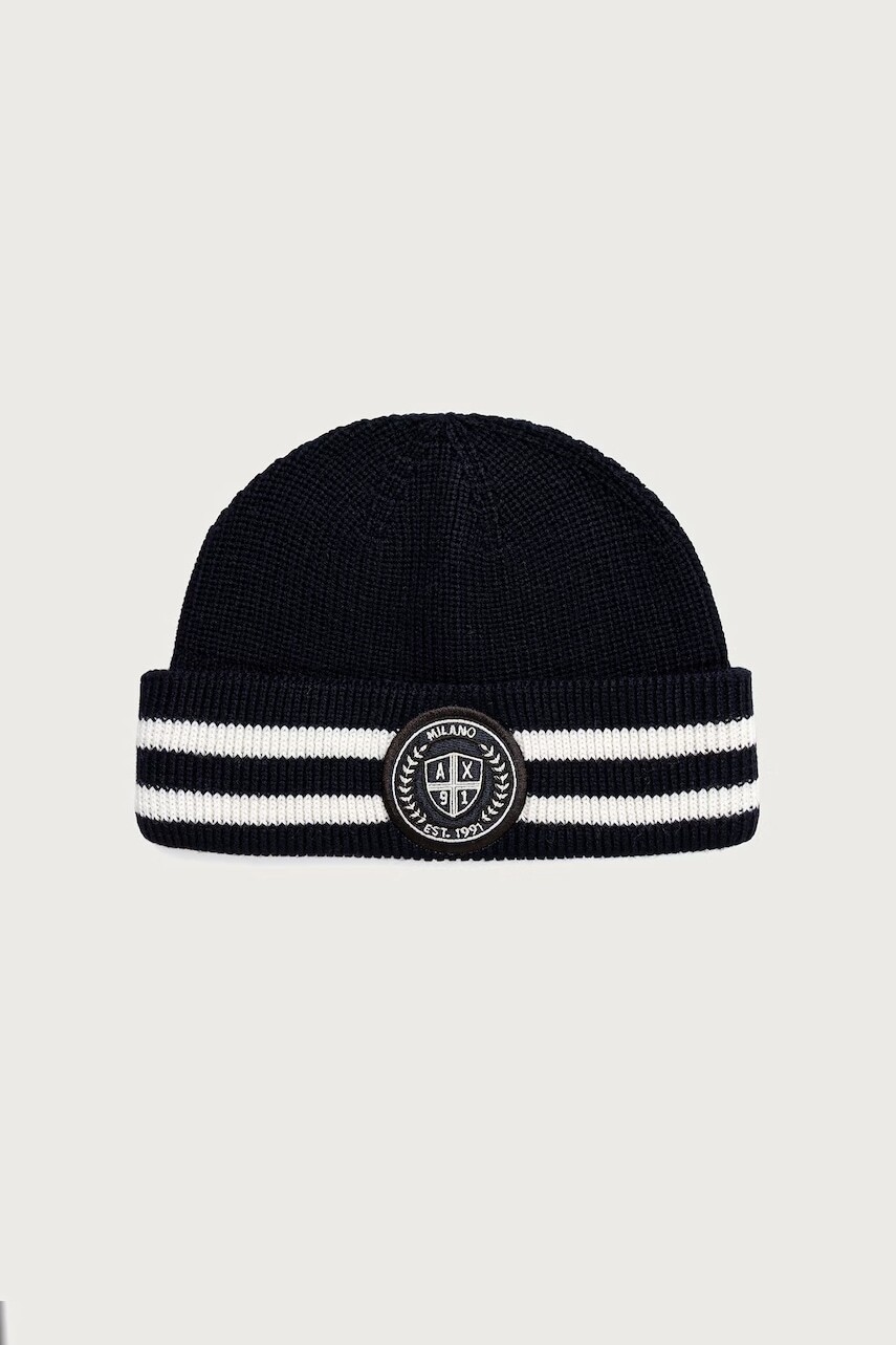 Armani Exchange čiapka beanie pánska s vlnou