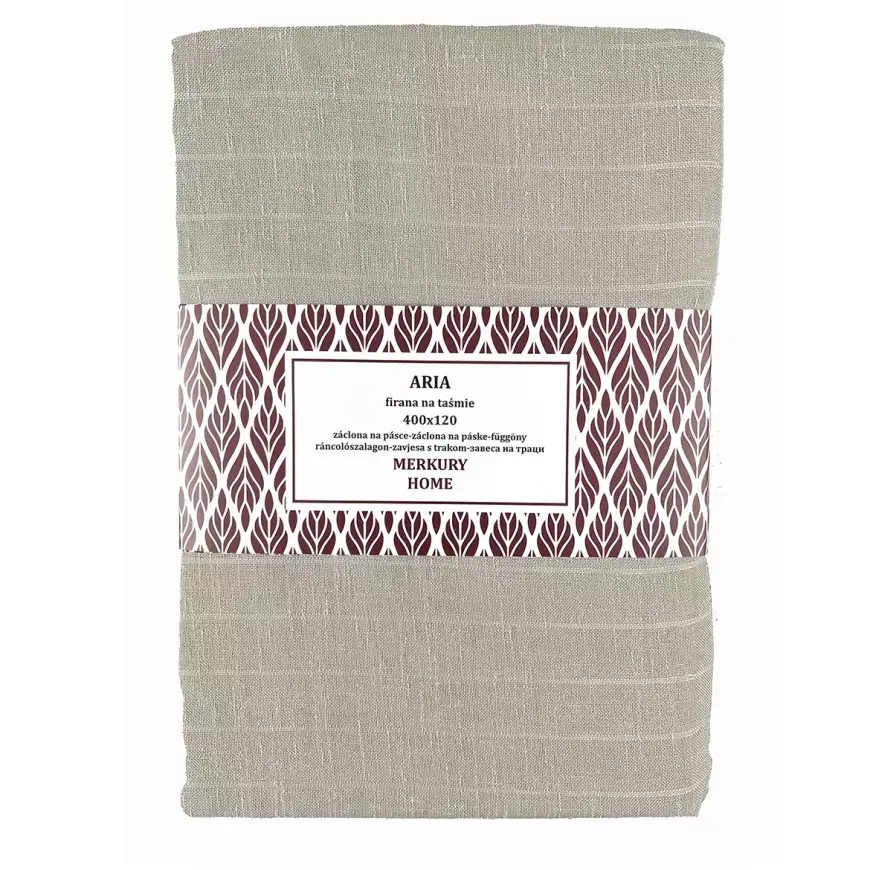 Záclona na páske  ARIA polyester béžová 400x120 Merkury Home