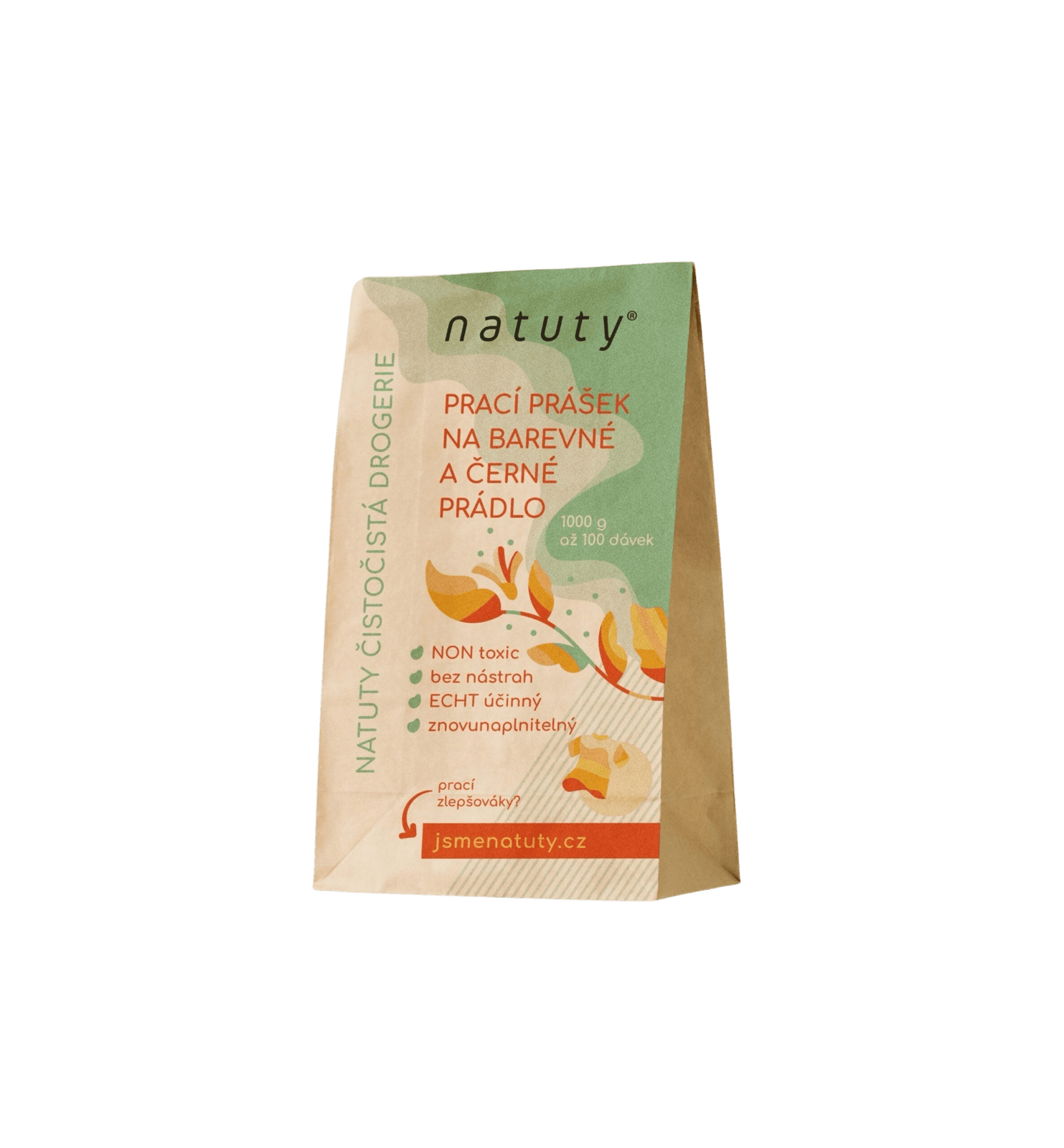 NATUTY Prací prášok na farebnú a čiernu bielizeň 1 kg