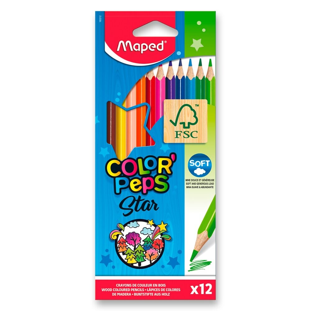 Pastelky trojhranné 12 farieb - Maped