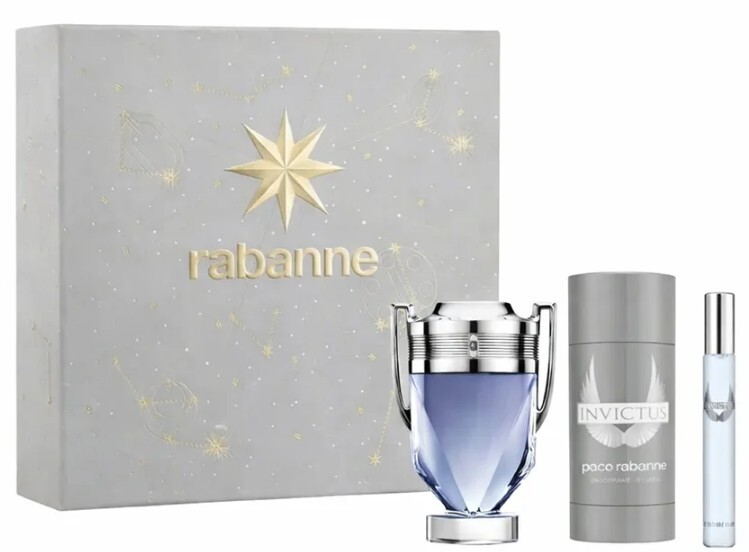 Rabanne Invictus - EDT 50 ml + tuhý dezodorant 75 ml + EDT 10 ml