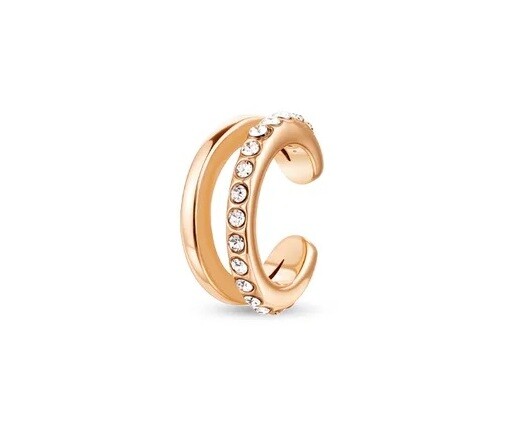 Vuch Rozdvojená single záušnice so zirkónmi Vein Rose Gold