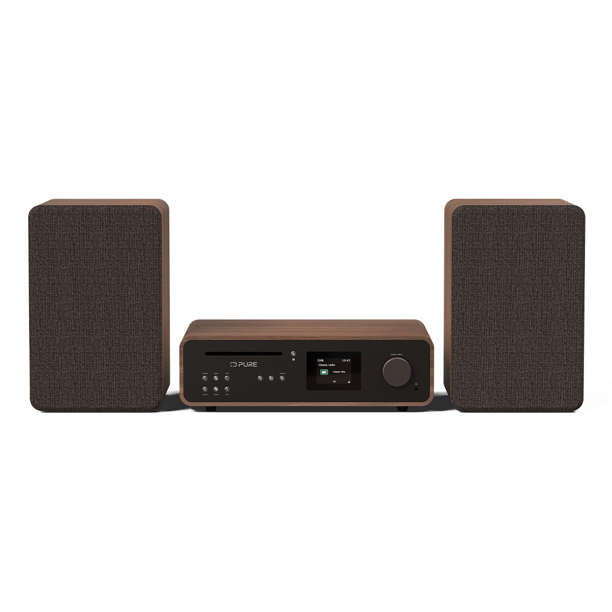 PURE Audio Classic Stereo Coffee Black/Walnut
