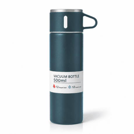 Livefy termoska s pohárom Vello 500ml, tmavozelená