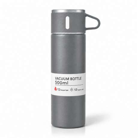 Livefy termoska s pohárom Vello 500ml, sivá